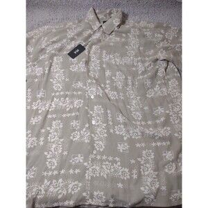 Silk Icon 100% Silk Hawaiian Floral Button-up Men’s Sz XXL Nwt